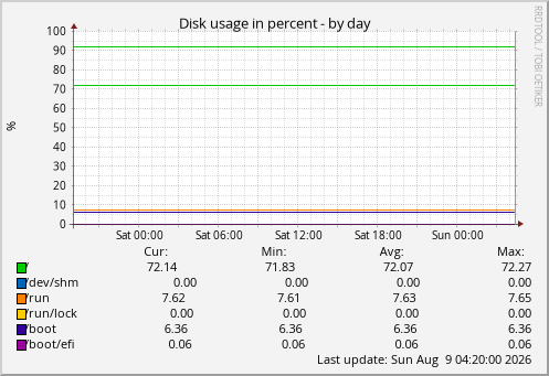 Disk usage in percent