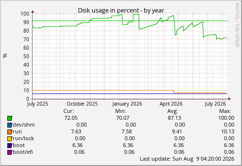 Disk usage in percent